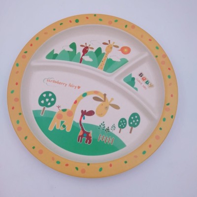 Customized printing melamine PLA kids round plate