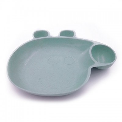 Cute Pig Shape rice husk tableware Plate and cutlery set