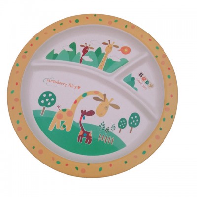 Reusable Biodegradable Disposable Dishes Plates Plate Kids Children Baby Dinnerware Dinner Set Bamboo Fiber Tableware Wholesale