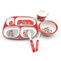 Eco Melamine Ware Babies/Kids/Toddlers Dinnerware Set with Plate, Bowl, Cup,Spoon,Fork Set of 5